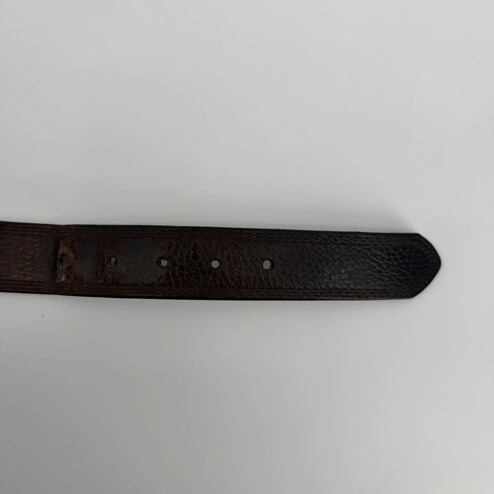 Ariat Mens Belt‎ Size 42 Dark Brown Pebbled Leather Removable Snap off Buckle